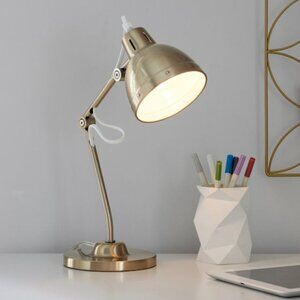 NIB Retired PB Pottery Barn Teen Penn Task Desk Lamp Gold Table Light Adjustable